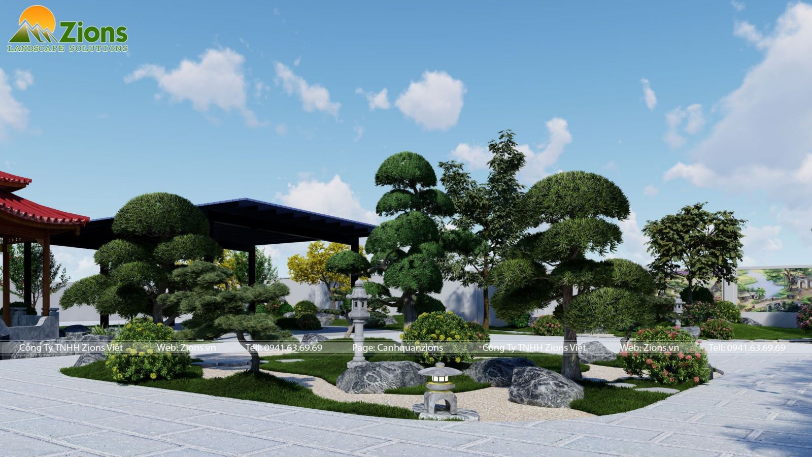 Dự án thiết kế thi công sân vườn Hải Phòng với thiết kế đồi tùng đẹp mắt